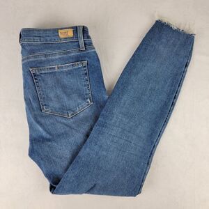 Paige Womens Verdugo Ankle Raw Hem Blue Jeans Distressed Fraued Size 28 Skinny‎